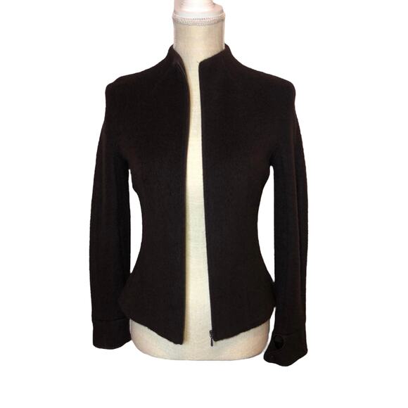 Cheap and Chic by Moschino Zip Front Long Sleeve Virgin Wool Blend Jacket Size 6 - Picture 4 of 8